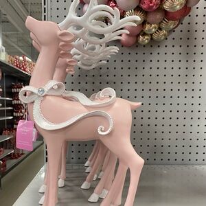 Pink Decorative Reindeer Figurine